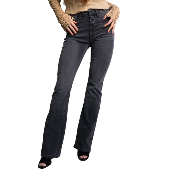 KanCan High Rise Graphite Button-Fly Bootcut Jeans - Picture 2 of 15